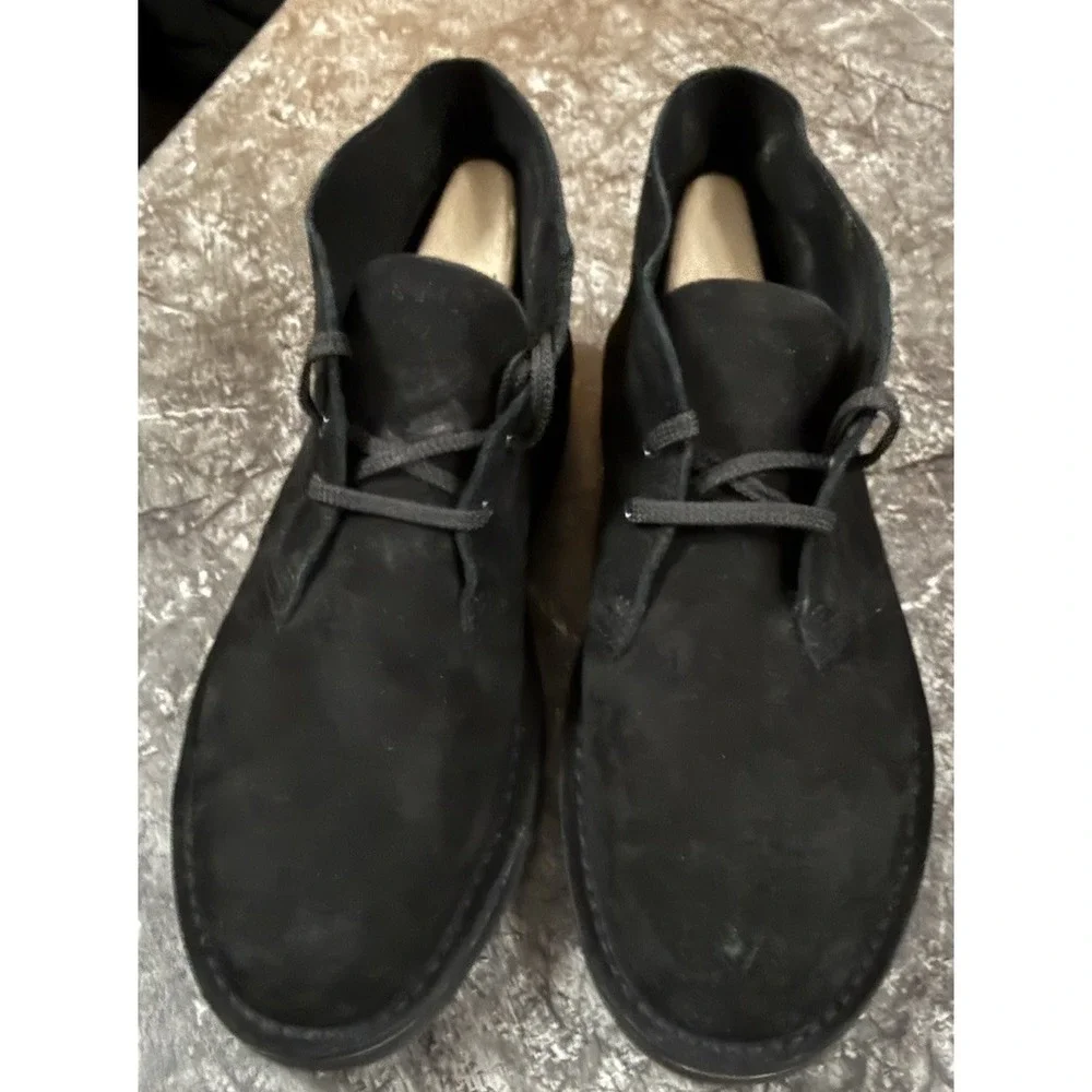 Clark's Collection Mens Shepton Chukka Desert‎ Black Suede Boots Sz 10M